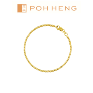 Poh Heng Jewellery 22K Beaded Cube Bracelet in Yellow Gold[Price By Weight]