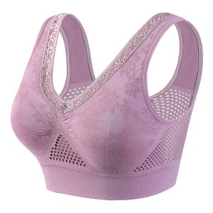 Middle-Aged And Elderly Breathable Beautiful Back Mother Bra Fixed Cup without Steel Ring Underwear