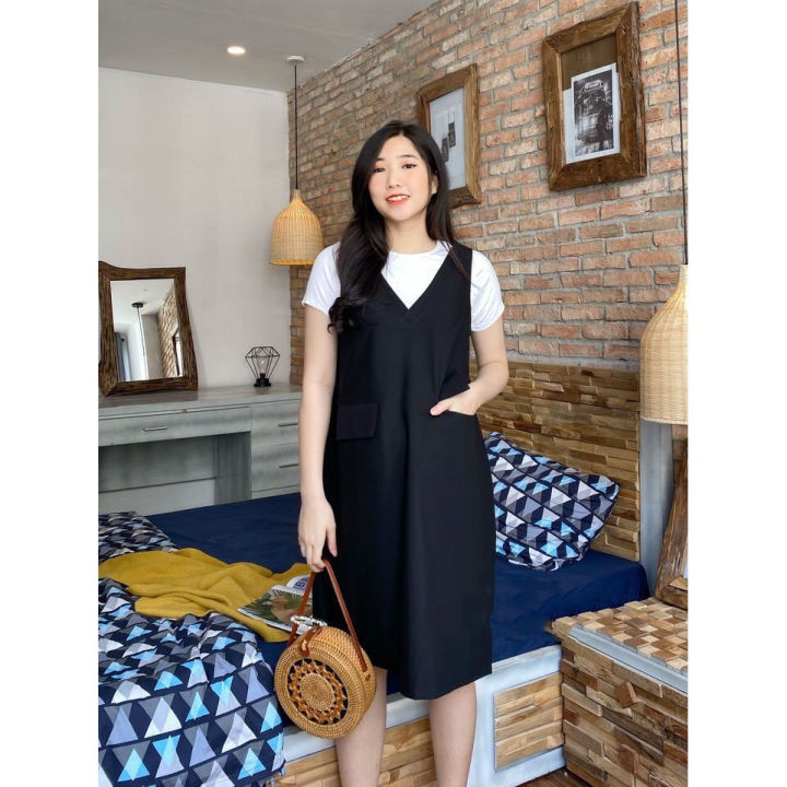 Đầm bầu công sở, váy bầu dự tiệc giả yếm Layla Dress chất dạ tweed mềm  thoải mái thiết kế bởi LAMME | Shopee Việt Nam