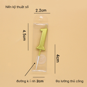 Nến Số  Vàng Chữ 0-9 Trang Trí Bánh Kem Sinh Nhật-HAUSE