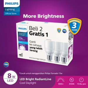 Philips Lampu LED Multipack Radiantline LED Bright 8W 6500K 230V Putih