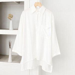 Sherlyn Shirt Oversize Top Atasan Kemeja Wanita Dewasa Fashion Remaja Basic Casual Lengan Panjang Trendy Kekinian Matt Polo Linen Premium