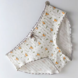 CalceNubes กางเกงในสตรีเอวผ้าฝ้ายบริสุทธิ์ผ้าฝ้ายต้านเชื้อแบคทีเรียผ้าฝ้ายบริสุทธิ์แต่งระบายแนวสวยงามกางเกงใส่สบายสำหรับหญิงสาว