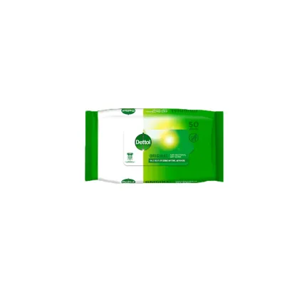Dettol Wet Wipes 50’s – Antibacterial Moist Tissue with Fresh Lemon Scent