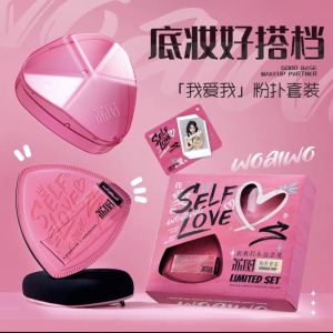 Lishu "Self Love" Limited Powder Puff Set (2 Puffs + Case) Featuring Anti-Penetration Film Technology to Save 22% Foundation，Triangle Powder Puff Set for 360° Flawless Application High-Elasticity Sponge for Seamless Base Makeup