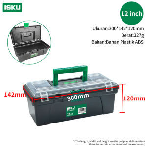 ISKU Toolbox Mini 12 inch Kotak perkakas Bahan Plastik PPTebal Tool box Rumah Tangga