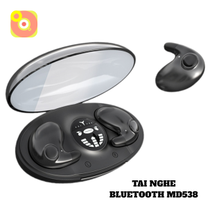 Tai Nghe Gắn Tai MD538 Bluetooth 5.3 Mẫu Mới Chống Ồn Nhỏ Gọn Nằm Ngủ Tiện Lợi Kèm Mic Đàm Thoại To Rõ