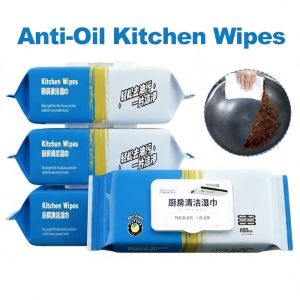 80pcs/pack Kitchen Wipes Multipurpose Dish Cleaning Scented Wipes Degreasing Anti-Oil Table Oil Removal Wiping Rag for Range Hood Table