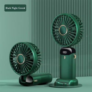 Mini Portable Handheld Fan Folding Fan USB Portable Digital Display Rechargeable 5 Speed Adjustment Mute Small Fan