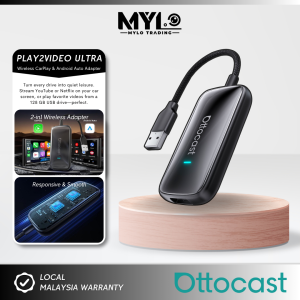 (READY STOCK) - Ottocast Play2Video Ultra Ai Box Wireless CarPlay Android Auto Adapter Built in - CA515-T