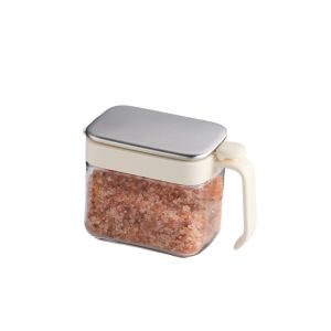 ALICE XU Sealed Glass Seasoning Box Large Capacity 500ML Spice Holder Easy To Clean Food Grade Salt Storage Bottle Commercial Use