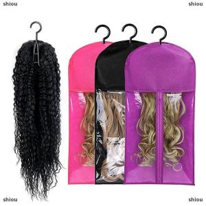 [COD] shiou กระเป๋าใส่วิกผมยาวทำจากใยสังเคราะห์กันฝุ่นพร้อมตะขอสำหรับจัดบ้าน