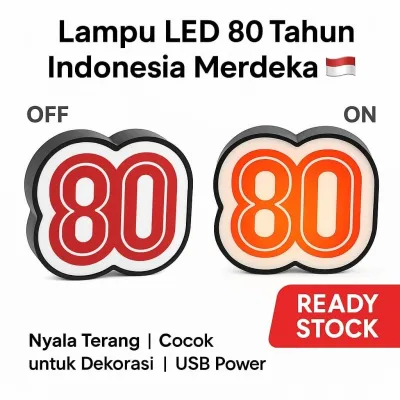 dekorasi 17 agustus lampu led 80th indonesia – Hiasan Meja Estetik