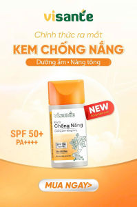 Kem Chống Nắng VISANTE 50ml SPF50+ Trắng Da Dưỡng Ẩm Nâng Tone bảo vệ da khỏi tác hại của tia UV ngăn ngừa nám