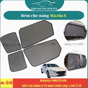 [Rèm Che Nắng Xe Mazda 6 - Hàng Loại 1 Mr Ô Tô vải dày chống nắng tốt dễ lắp đặt vừa khít - Đế nhựa/ Có hít nam châm