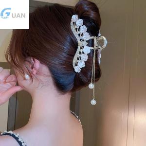 [COD] GUAN กิ๊บติดผมประดับพลอยเทียมรูปกระดิ่งกล้วยไม้มีพู่ประดับดอกไม้กิ๊บหนีบผมรูปผีเสื้อกิ๊บหนีบผมทรงปากปลาฉลามหรูหราน้ำหนักเบาเครื่องประดับผม