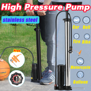 High Pressure Bike Pump Motocycle Pump 160 PSI Air Inflator Stainless steel Pump With Guage