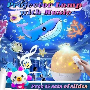 2025 New Upgraded Starry Sky Night Light LED Rotating Projector Lamp with Music Moonlight Night Light 15-Set Movie Sets (Powered) 21-Set Movie Sets (Rechargeable)