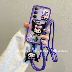 Ins Phone Case Realme C71 C75x NFC Realme 14X 5G New Fashion Cute Cartoon Strawberry Bear Hello Kitty Stereoscopic Doll Casing with Crossbody Lanyard 2025