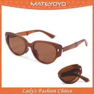MATEYOYO Women Foldable Sunglasses Ladies Retro Cat Eye Sunglasses Fashion Narrow Frame Sunglasses UV400 Protection Polarized Sunglasses Eyes Protection Eyewear Sun Glasses For Women Driving Hiking