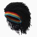 POXIA Birthday Gifts Fancy Brown Hair Accessories Balaclava Handmade Crochet Synthetic Hair Halloween Party Jamaican Knitted Beanies Wig Africa Roots Wig Braid Hat Men Wig Reggae Dreadlocks Wig. 