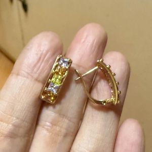 10k SD GOLD Two Tone CLIP EARING (electroplated)