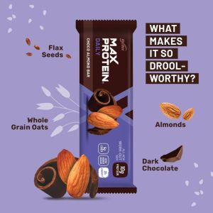 [แบบแพ็ค 6 ชิ้น] Max Protein Bars protein snack โปรตีนบาร์ ช็อกโกแลตบาร์ ขนมคลีน สุขภาพดี มี 2 รสชาติ Choco Almond Bar และ Choco Berry Bar อร่อย สะดวก โปรตีนสูง 10g. พร้อมส่ง!!
