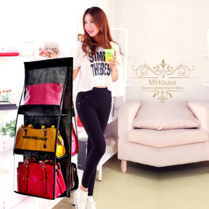 Túi Treo Tường Đa Năng Giá Treo Túi Xách 6 Ngăn Size 90x35 Cm