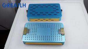 Disinfection Sterilization Tray Case Single Double Layer  Autoclavable  with Silicone Pad