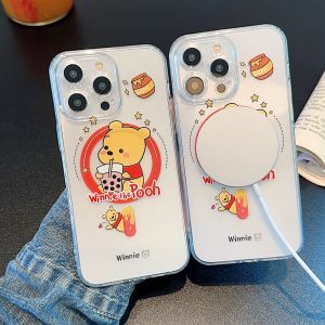 Magsafe เคสโทรศัพท์แม่เหล็กวินนี่เดอะพูห์การ์ตูนน่ารักเคสสำหรับไอโฟนโทรศัพท์กันกระแทก16ProMax 15ProMax 14ProMax 13ProMax 12ProMax Winnie สำหรับ iPhone 16 15 Plus 14 12 11 13 Pooh เคสโทรศัพท์สำหรับ iPhone 16Pro 15Pro 14Pro 13Pro 12Pro