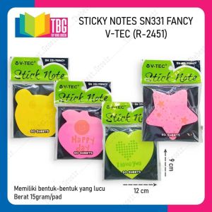 2 PAD (80 LEMBAR) STICKY NOTES SN331 FANCY V-TEC / STICK NOTE / MEMO NOTE / KERTAS TEMPEL (R-2451)