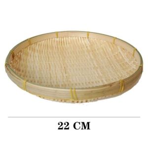 YESMILE Bamboo Woven Bamboo Tray Woven Round Bamboo Woven Basket Tray Decorative Serving Tray Kitchen