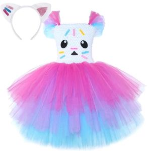 Gabby Dollhouse Costume for Girls Cartoon Cakey Cat Tutu Princess Dress 3 Layers Baby Kids Carnival Halloween Birthday Dress Up2026