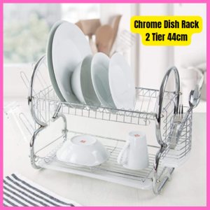 44cm Chrome Dish Rack – Durable Stainless Steel Kitchen Organizer