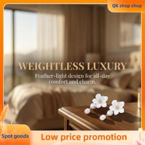 ✨QK shop✨ Baroque Imitation Pearl Drop Earrings for Women Elegant White Flower Design Statement Jewelry for Wedding Party Gift