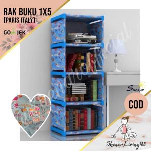 RAK BUKU PORTABLE SHENAR / RB 1X5 ( 5 TINGKAT )  / RAK BUKU BONGKAR PASANG - PARIS ITALY