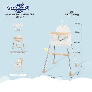 Baby High Chair SPACEBABY SB 917 Kursi Makan Bayi Multifungsi 4 In 1