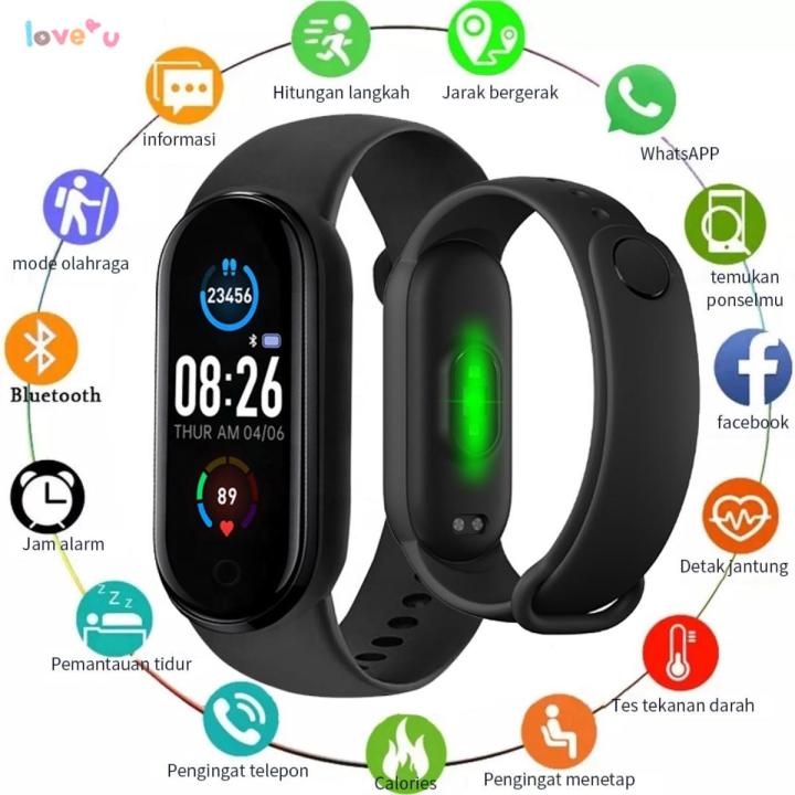 M5 Smartwatch Fitness Tracker – Heart Rate Blood Pressure