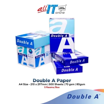 Double A A4 Paper | Double A Paper | A4 Kertas 70gsm & 80gsm | Copier Paper (500s/Ream) - 1 Ream