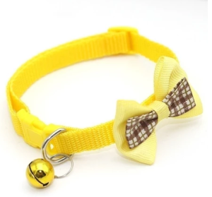 Adjustable Pet Bow Collar with Small Bell Lovely Decor Accessory for Cats & Small Dogs