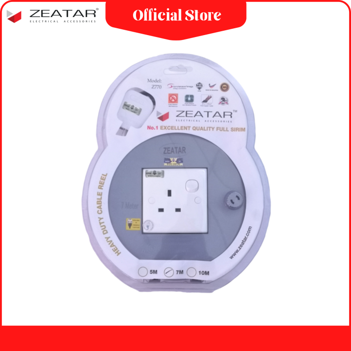 Zeatar Heavy Duty Cable Reel Extension Meters Sirim Approved