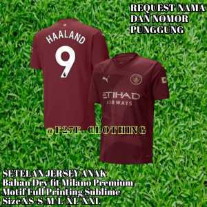 JERSEY ANAK HAALAND  MANCHESTER CITY THIRD 2024/2025 FULL PRINTING