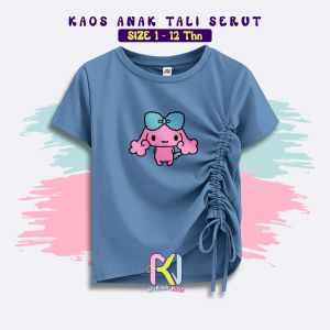 Kaos Anak Perempuan Lucu Baju Atasan Crop Top Tali Serut 1-12 Tahun - Nurika Kids