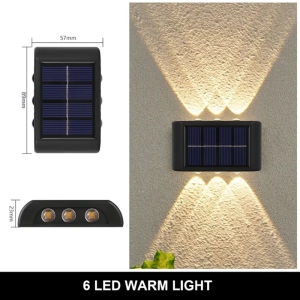 8LED Outdoor Solar Wall Light Waterproof Solar Led Light for Courtyard Street Landscape Garden Decoration Wall Lamp
