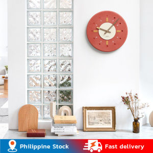 💥Dream Best🔥 Cement Texture Wall Clock Wooden Hands Light Luxury Creative Silent Decor Clock 35*35cm
