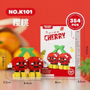 Fruit Party Building Blocks - Watermelon Durian Fruit Handicraft Desktop Mini Ornaments Educational Toys for Kids Birthday Christmas Gift Compatible with LEGO Micro Particle Building Bricks Mainan Budak Perempuan Lelaki 兼容乐高微颗粒积木儿童益智玩具水果桌面小摆件