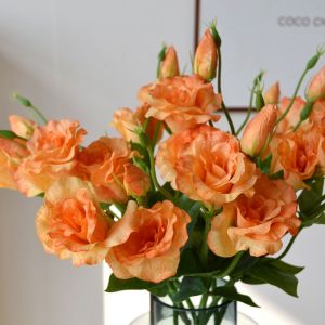 FOUNDTWO Real Touch Artificial Lisianthus Flowers Lifelike Silk Flowers Fake Eustoma Flower Photography Props DIY Artificial Bouquet Home Decoration