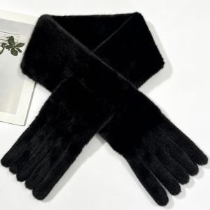 MADEWITH Windroof Faux Rabbit Fur Scarf Thickened Keep Warm Winter Collar Scarf Soft Solid Color Womens Scarf Winter
