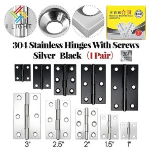(Fast&COD)(1 Pair)SANAPO 304 Stainless Hinges Cabinet Door Small Hinge Flat Open Hinges With Screws