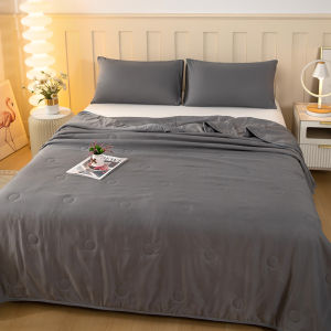 ผ้าห่มไหมน้ำแข็ง ผ้าห่มไอศกรีม blanket สีทึบสองด้าน อ่อนนุ่ม เย็น เนียน 5 ฟุต 6 ฟุต 6.5 ฟุต ผ้านวมฤดูร้อน ผ้าห่มพกพา